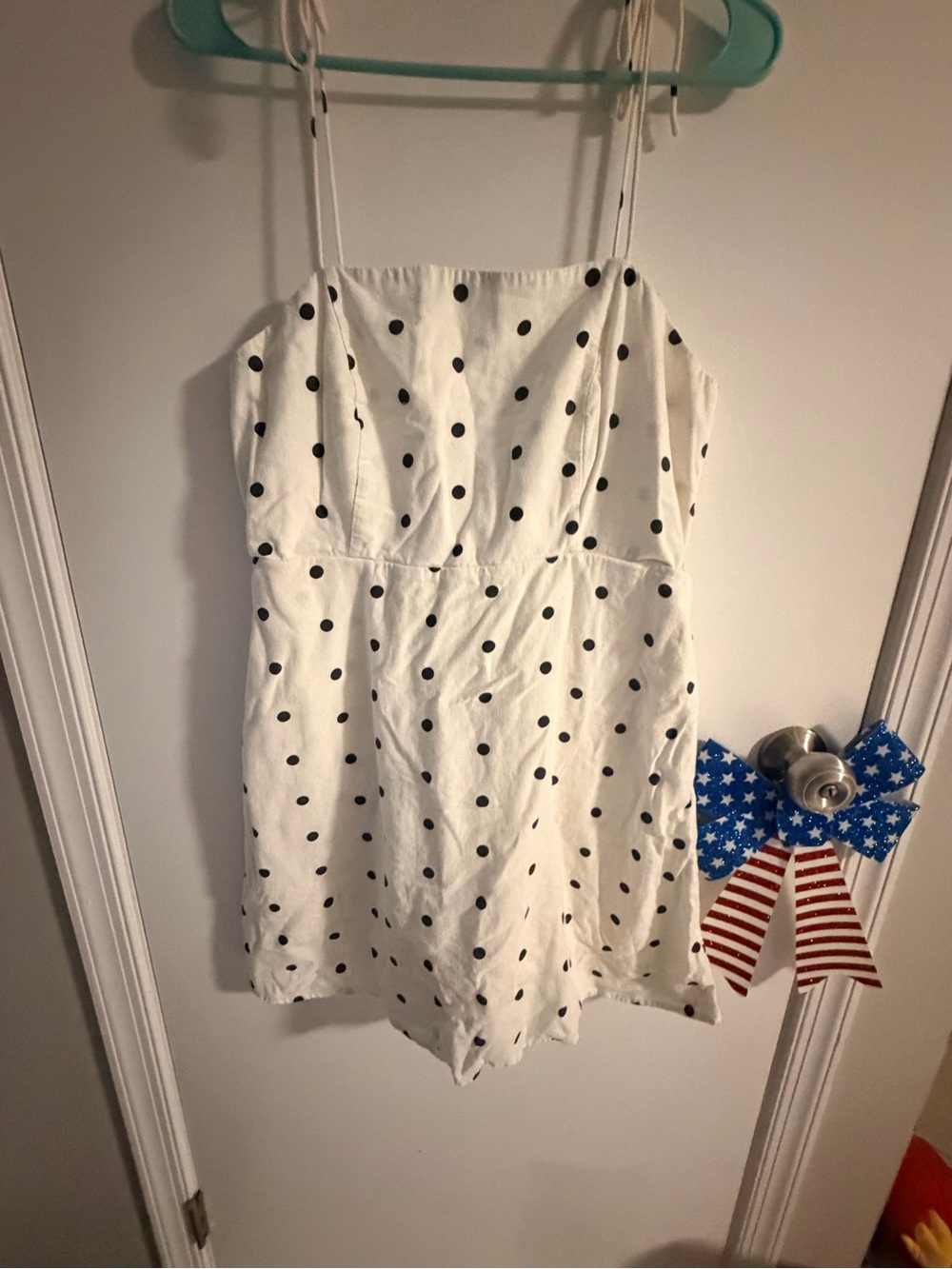 Old Navy White Polka Dot Sundress with Black Dots